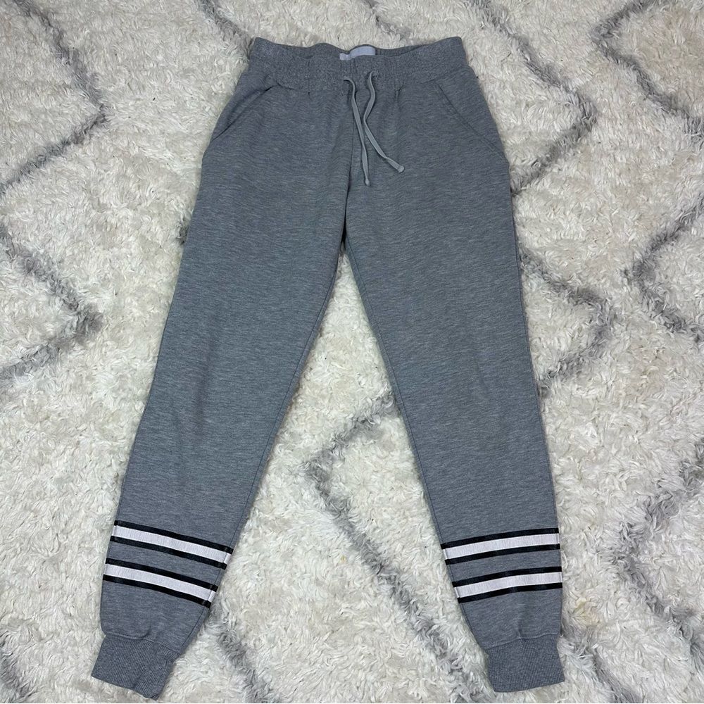 DOPE Gray Joggers with Black and White Stripes - Picture 2 of 7